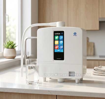 Mesin Kangen Water di dapur modern untuk kebutuhan air minum sehat di rumah